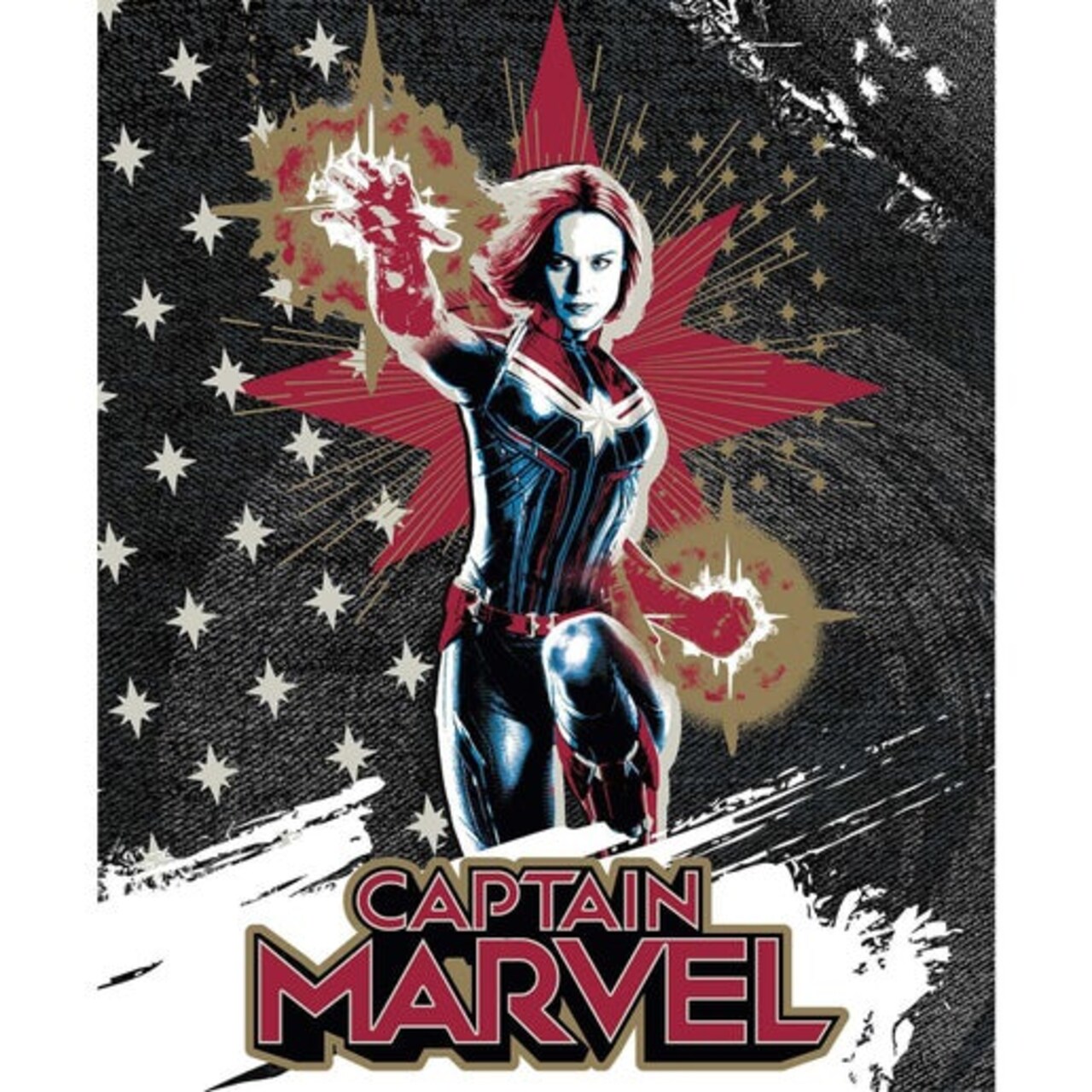 Licensed Marvel Prints Captain Marvel Panel Cotton Fabric by the Panel